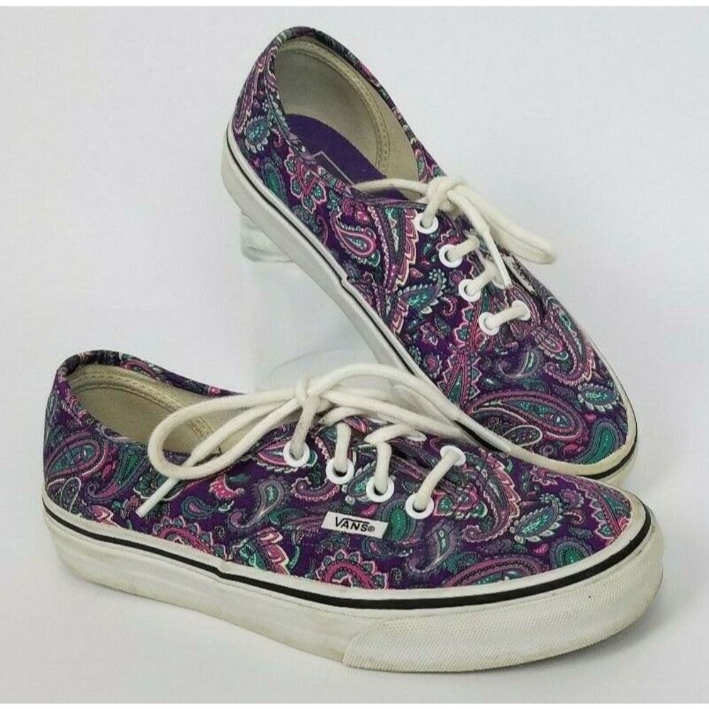 Vans Off The Wall Purple Paisley Print Skate Sneaker Shoes Size Wmns 5.5 Mens 4